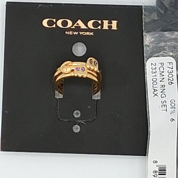Coach Pac-Man Rings Sz 6 BNWT - Picture 2 of 4